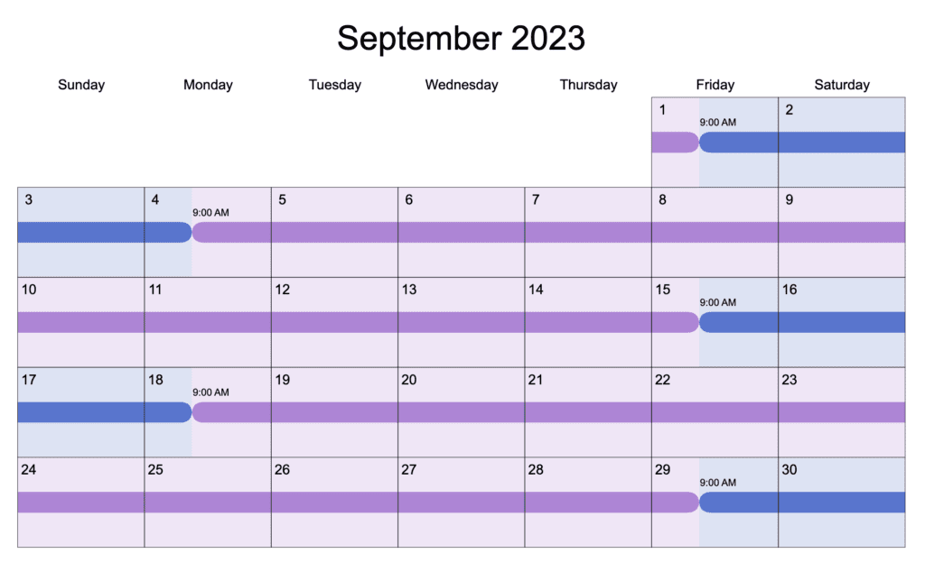 a 70/30 parenting schedule